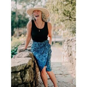 Ripskirt Hawaii Maui Moonlight Length 3 Lightweight Wrap Skirt Blue Tropical XL